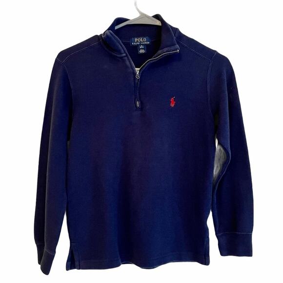 Polo‎ Ralph Lauren Navy 1/4 Zip Sweater - Picture 1 of 7